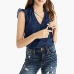 J.Crew New Sleeveless tie-neck top metallic Striped Photo 0