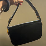 Rodo vintage Italian Black Leather Bag w/ matching coin purse convertible strap Photo 0