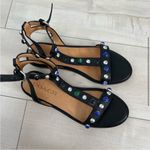 Coach Black Leather T Strap Studded Sandal size 6 Photo 4