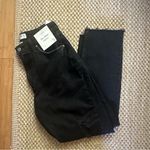 Abercrombie & Fitch The Mom High Rise Black Distressed Jeans Raw Edge Photo 1