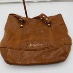 B Makowsky  Brown Textured Leather Tote Bag Gold Hardware Photo 7