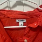 Old Navy Coral Orange Button Up Long Sleeve  Photo 2