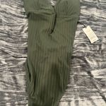 Shade & Shore Olive Green Ribbed Swimsuit by shade shore size L Photo 1