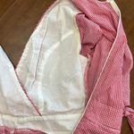 SEEK the Label  Red Gingham Half Tie Sleeve Romper V Neck Wrap Small Photo 5