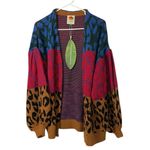 Farm Rio  Oversized Mixed Leopard Print Open Front Cardigan(Size Small) Photo 5