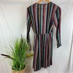 Rails  Metallic Lola Varadero Long Sleeve Striped Metallic Wrap Dress NEW S Photo 3