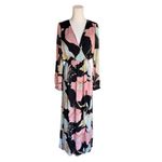 Lulus  - NWT Wondrous Water Lilies Black Floral Print Maxi Dress Sz M Photo 3