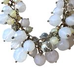 EXPRESS Statement Necklace White Clear Pale Yellow Bauble Beads with Gold Accents Photo 7