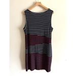 Calvin Klein  Mixed Stripe Tank Dress Black Red White Stretchy Sz Plus 16W Photo 1
