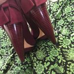 Alice + Olivia  burgundy suede heels size 37.5 or 7.5. Like new condition Photo 5