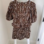 Free The Roses Brown Black White Eyelet Skirt and Top Set SZ Small Photo 3