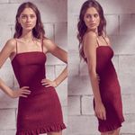 Storia Little Smocked Mini Dress in Rust Size Medium Photo 9