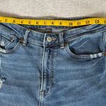 American Eagle Mom Jeans Womens 8 X-Long Distressed Chewed Hem Stretch High Rise Photo 6