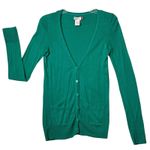 SO  Cardigan Sweater Womens Large Green V Neck Button Front Pockets Lightweight Photo 10