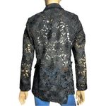 Ungaro Women’s Size M Black Kehlani Floral Eyelet Snap Front Blazer Jacket Size M Photo 7