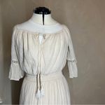 Look East Boutique Womens Romantic Coquette Peasant lined Cream Maxi Dress|Sz:M Size M Photo 14
