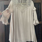 Madewell  Bohemian Style  Beige Mini Hippie Bell Sleeve Dress Size M Photo 0