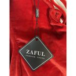 Zaful NWT Women's Sexy Off Shoulder Velvet Back Lace Up Fur Christmas Dress Photo 5