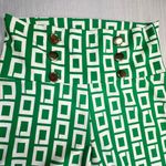 Vamp Pants Womens XL Green White Vintage High Rise Geometric Wide Leg Trendy Photo 3
