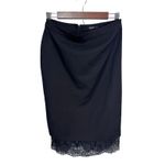 Forever 21 Black Pencil Skirt Lace Hem Workwear Office Minimalist Women's Medium Photo 2