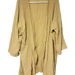 Charlie Holiday Bare by Charli Holiday Tan Cotton Gauze Open Front Draped Cardigan Top One Size Photo 0