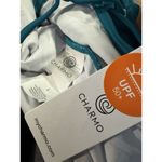 NWT Charmo Tummy Control One Piece Ruched Strappy VNeck Swimsuit UPF 50+ Large Blue Photo 6