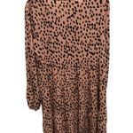 EE: Some Follow Me Into The Jungle long Sleeve Animal Print Dress Size Large NWT Brown Photo 3
