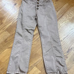 Free People High-Rise Button-Front Chino Pants – Taupe/Khaki, Size 6 Photo 0