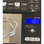 Vintage Silver Tone Heart Hoop Dangle Earrings Twisted Hammered Hook 2" Estate Photo 4