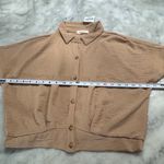 Pie In The Sky Crinkled Button Down Crop Blouse Photo 4