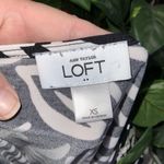 Loft Black & White Abstract Floral Print 3/4 Sleeves Casual Career Dress XS Photo 8