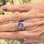 Handcrafted sparkly ring made with Swarovski crystal adjustable fit Silver Photo 3