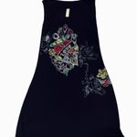 S-twelve Beaded Tattoo Style Heart Grenade Cut Out Neck Mini Dress Black M Y2K Photo 6