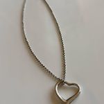 Minimalist Silver Heart Necklace Elegant Jewelry Photo 4