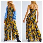 Free People Sophia Jumpsuit With Shirring In Floral Black Combo XS NWT OB1259439 Photo 1