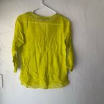 EXPRESS Y2k Size XS Neon Yellow Boho Rhinestone Silk Blend Going Out Top Photo 6