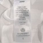 Sundry Short Rolled Sleeve 100% Linen Popover Blouse Shirt White Size 1 Small Photo 4