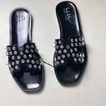Nicole Miller Women's Black and Silver Embellished Jewels Women's Sandals Sz 7 Photo 3
