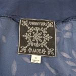 Johnny Was Jade Hayek Silk-Blend Navy Blue Velvet Wrap Top Size S Photo 3