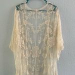 POL  Cream Floral Lace Kimono Blouse S/M Photo 5