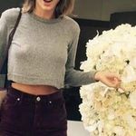 Brandy Melville Gray Cropped Sweater  Photo 0