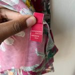 F.R.S For Restless Sleepers Burgundy Tropical‎ Floral Silk Kimono Jacket Size XS Pink Photo 8