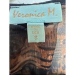 Veronica M  Animal Print Brown Long Sleeve Sheer VNeck Blouse Size Small Photo 3