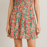 Lost + Wander Lost‎ + Wander Tropical Floral Smocked Ruffle Dress Photo 0