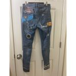 American Eagle  TATTOO Jeans Women 6  Hi-Rise Jegging Stretch Punk Rock Patch Art Photo 5