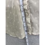 EXPRESS  Women's button Down Shirt Polka Dot Roll Tab Sleeve Size Small Sheer Photo 6