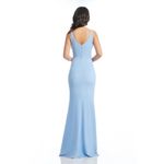 Dress the Population Jordan Ruched Side Slit Gown in Sky Size Large Photo 2