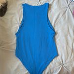 ZARA  Blue Bodysuit Top with Racerback Design Photo 1