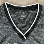 Marlins MLB Baseball Genuine Merchandise 2016 Gray Marled V Neck Bling Shirt Top Photo 3