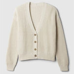 Gap  Classic Shaker Stitch Cotton Chino Cardigan Off-White Cream Size XS Photo 0